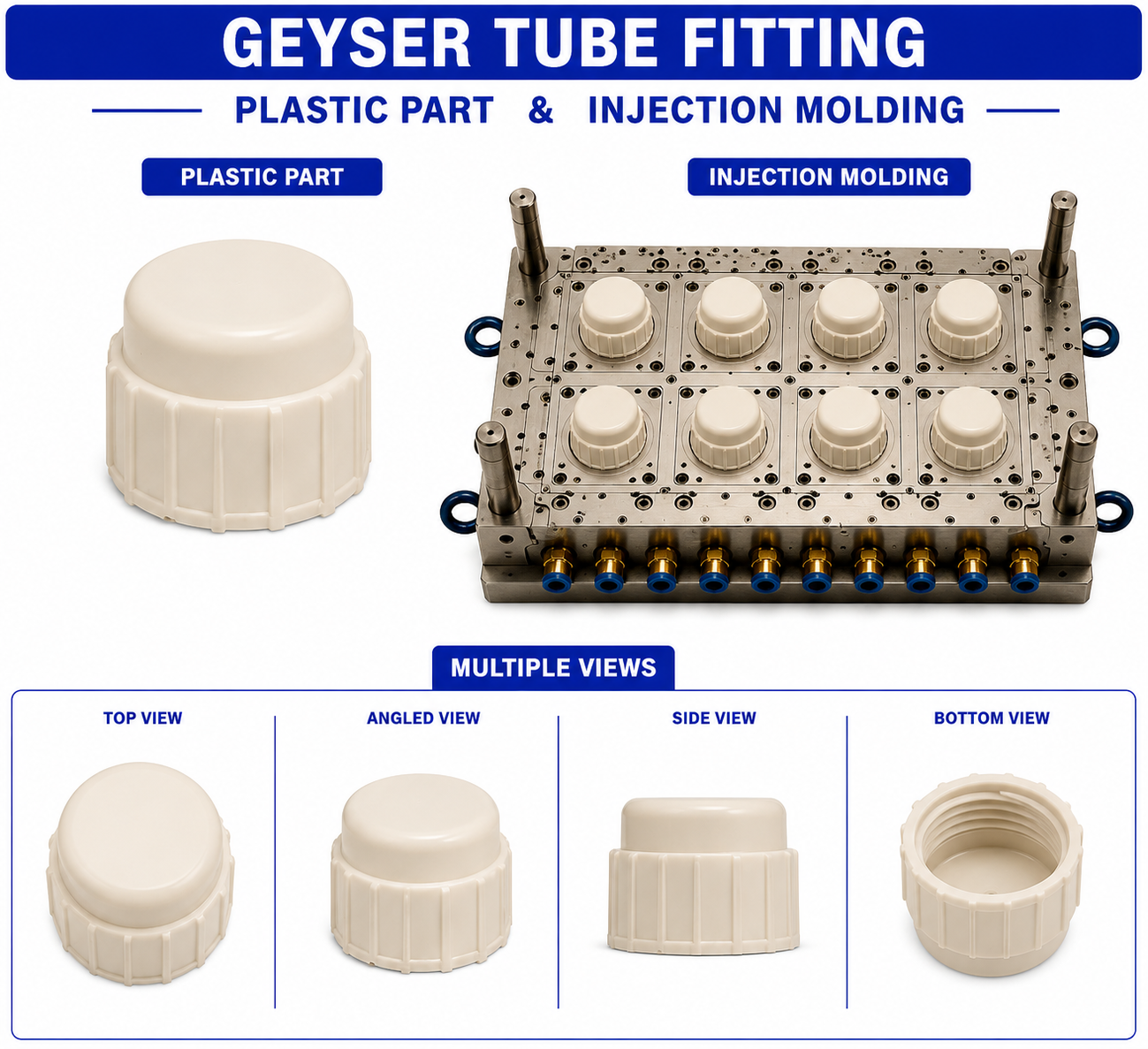Geyser Plastic Tube Fitting Mould and Moulding Service